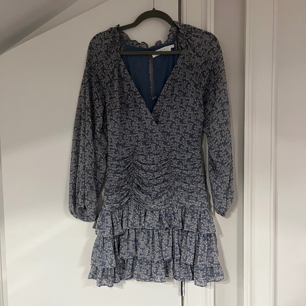 ASTR The Label Blue Floral Mini Dress